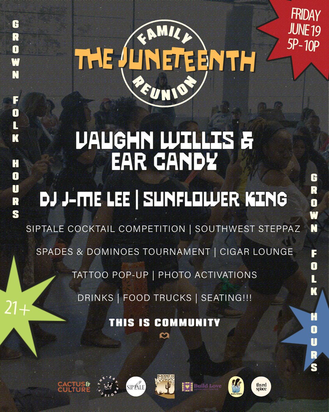 The '26 Juneteenth Family Reunion - Grown Folk Hours Flyer